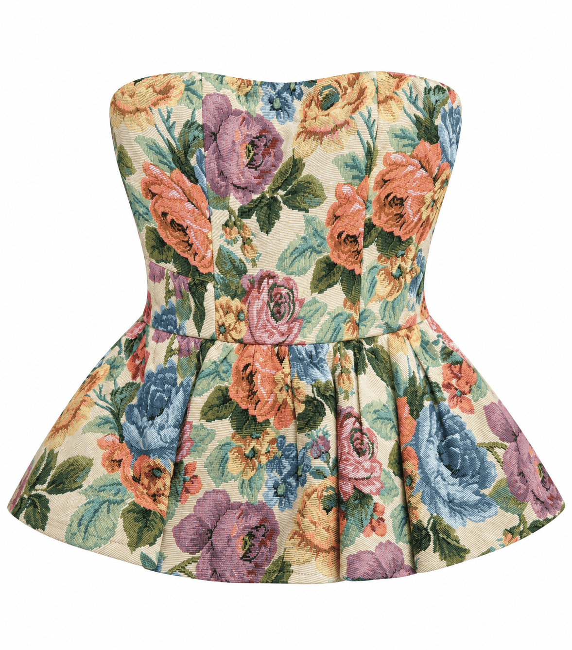 Top corsé floral de tapicería